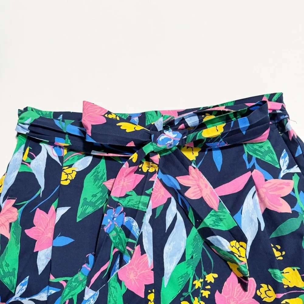 J. Crew Tie Waist Tropical Floral Poplin Shorts